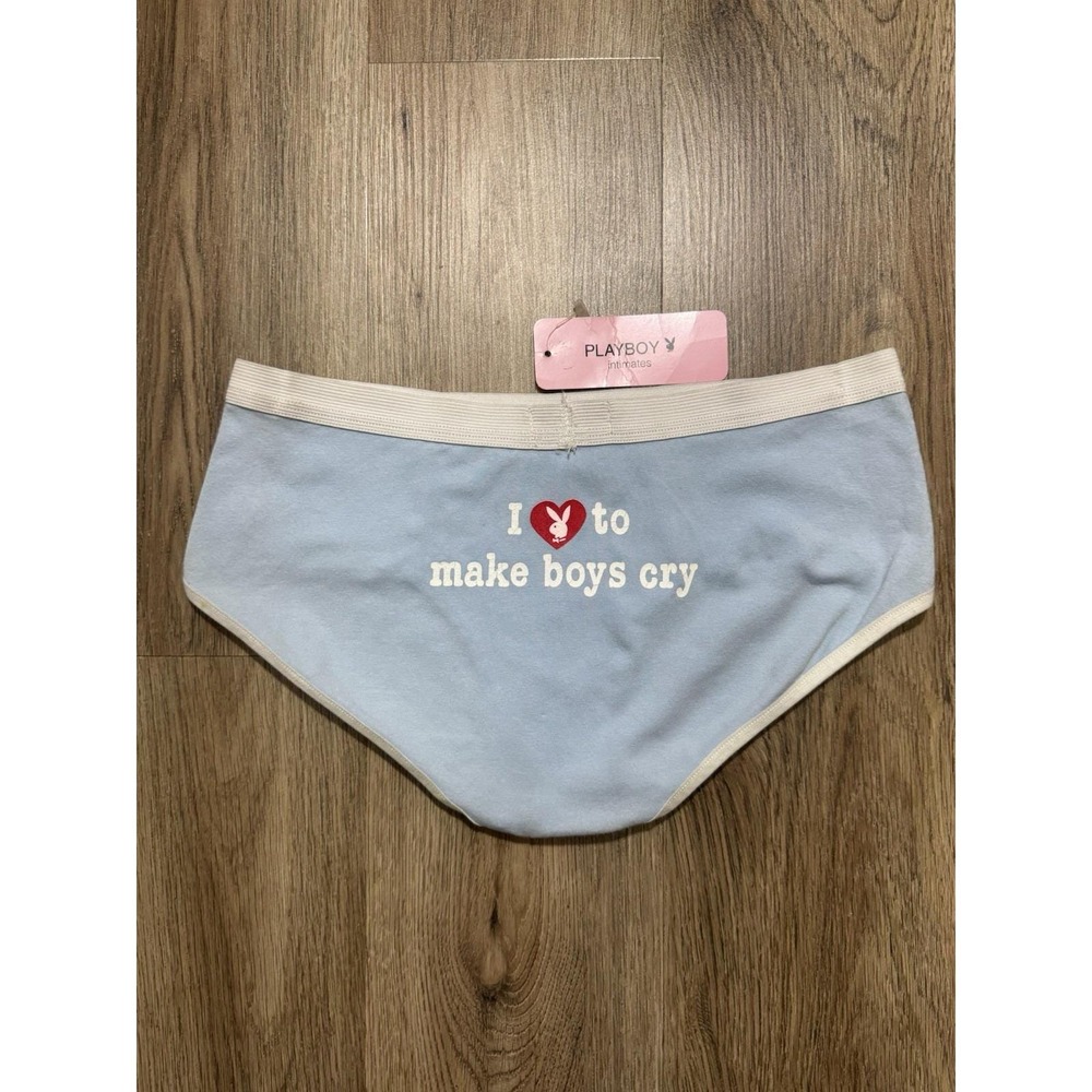 Y2K‎ Vintage Playboy I Love To Make Boys Cry Bunny Head Briefs Underwear Size L